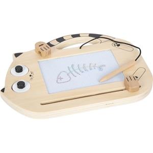 small foot Magica Magnetica Gatto in Legno, disegnare CN Pennarello e stampini, Lavagna Portatile, per Bambini dai 2 Anni, 12604, Colore Coloured