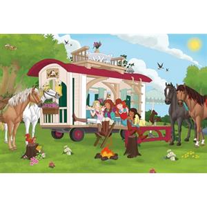 Schmidt Spiele 56463 Horse Club, Falò sulla roulotte, Puzzle per Bambini da 100 Pezzi
