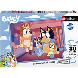 Nathan 86163 - Puzzle per bambini, 30 pezzi, tempo di dormire Bluey, ragazza o ragazzo dai 4 anni, di alta qualità, cartone spesso e resistente, per tutti i giorni e le famiglie