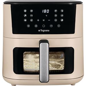 Tognana, Friggitrice ad aria 10L, doppia resistenza, display digitale, timer, 80-200°C, finestra, 2300W, Champagne