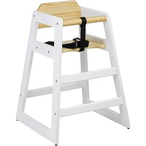 Totò Piccinni SEGGIOLONE IMPILABILE Bimbo Pappa in Legno, con Protezione, Stabile e Sicuro (Bianco/Naturale, Massello)