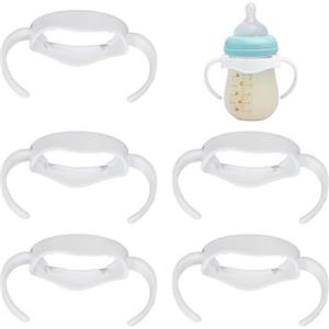 Elitecran 5 Pezzi Maniglie Biberon per philips avent, Impugnatura per Biberon in Plastica Standard Presa Facile, Maniglia Accessori per Biberon Collo Largo Bambini Manici di Biberon