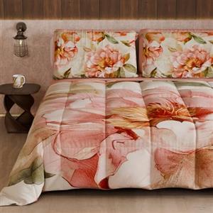 PETTI Artigiani Italiani - Trapunta Invernale, Piumone Invernale, Trapunta Matrimoniale Double Face Tinta Unita e Stampa Digitale Floreale 25 20, 100% Microfibra, Made in Italy