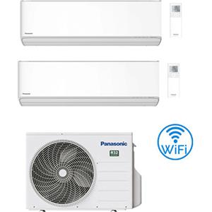 Panasonic Climatizzatore Condizionatore Panasonic Serie Etherea Bianco Opaco Wifi R32 Dual Split Inverter 9000 + 9000 BTU con U.E. CU-2Z35TBE Classe A+++/A++
