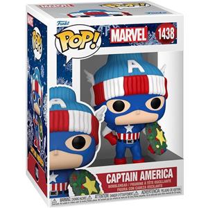 Funko Pop! Captain America - Figura in Vinile da Collezione Marvel Holiday