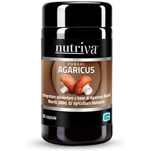 Nutriva Agaricus Blazei Murrill - Integratore Alimentare Vegetale 60 Capsule per Difese Naturali e Metabolismo Carboidrati