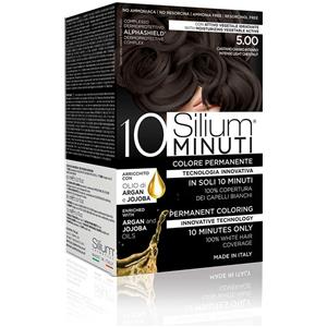 Silium Colorazione Permanente 10 Minuti Castano Chiaro Intenso 5.00 - Senza Ammoniaca, Copertura Perfetta e Riflessi Naturali