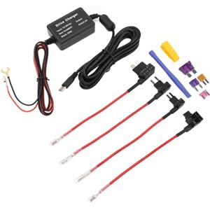 VGEBY Kit Cablato per Dash Cam, Materiali ABS e Metallo, Fornisce Alimentazione 24 Ore su 24, 7 Giorni su 7 per Fotocamere da Cruscotto di Tipo C e GPS, Supporta Ingresso da 12 V a 30 V