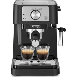 De Longhi Stilosa Macchina Caffè Espresso Manuale Caffè Macinato e Cialde 15 bar 1 o 2 Tazze con Cappuccinatore - EC260.BK