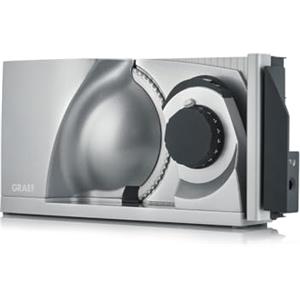 GRAEF. GRAEF MYtiny MT1000 Affettatrice pieghevole Made in Germany, metallo, lama Ø170 mm, taglio 0-15 mm, 170W, per pane, compatta, argento