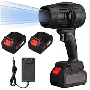 SQUADO Soffiatore a Batteria 48V, Velocità dell'Aria 126 km/h, 2 Batterie Incluse, Turbocompressore per Foglie, Manutenzione Giardino