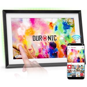 Duronic PF2A BK Cornice Digitale WiFi 10.1in - Cornice Digitale Foto, Portafoto Digitale, Cornice per Foto, Cornici Digitali, Cornice Foto Digitale, 32GB, Android & iOS, Cornice Elettronica con App