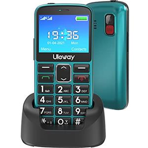uleway Telefono Cellulare per Anziani con Tasti Grandi,Funzione SOS HAC|2.4" Display | Supporto SIM Doppio | Chiamata Rapida and Torcia | Radio Suono Alto | Batteria di grande con base di ricarica