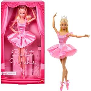 Barbie Signature - Ballet Wishes, bambola ballerina da collezione con tutù rosa satinato e capelli biondi, confezione regalo, giocattolo per bambini, 6+ anni, JBJ10