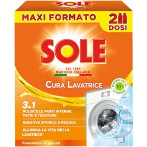Sole Cura Lavatrice Freschezza di Agrumi, Confezione da 2 Cura Lavatrice da 250 ml