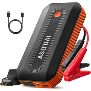 AstroAI B8 Booster Avviamento, Avviatore di Emergenza per Auto/Moto 12V (7,0L Benzina / 5,5L Diesel) Avviatore Batteria Auto Portatile con Torcia LED&USB, Power Bank