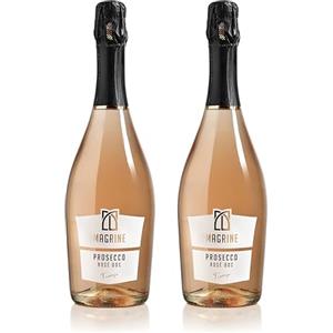 Magrine | Prosecco DOC Rosé "L'Animo Fashion del Prosecco" Vino Spumante Italiano Metodo Martinotti Prosecco DOC di Treviso con Uve 90% Glera 10% Pinot-Noir 2 Bottiglie da 750 mL