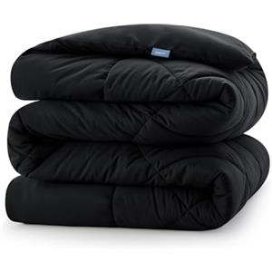 CozyLux Piumino Letto Singolo 140x200 cm per 4 Stagioni, Piumone in Microfibra 300 g/m², Trapunta Invernale 140 x 200, Morbido, Caldo e Traspirante, Lavabile in Lavatrice, 200x140, Nero