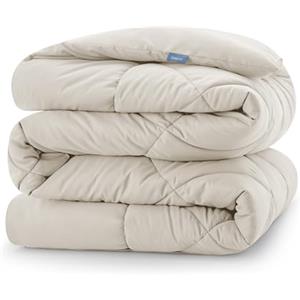 CozyLux Piumino Letto Singolo 155x220 cm per 4 Stagioni, Piumone in Microfibra 300 g/m², Trapunta Invernale 155 x 220, Morbido, Caldo e Traspirante, Lavabile in Lavatrice, 220x155, Beige