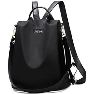 Fmeida Zaino da Donna Antifurto Borsa Tracolla Viaggio Casual Daypack, Nero