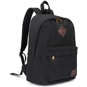 Seemeroad Zaino in Tela Vintage, Zaino Leggero e Casual, per Laptop, per la Scuola, da Viaggio, per Uomo Donna (Nero)