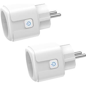 FAYIBUY Presa Intelligente WiFi, 2 Pezzi Presa Smart WiFi 16A 3680W, Smart Plug compatibile con Alexa e Google Home, con Monitoraggio Energia | App Controllo Remoto | Controllo Vocale | Timer (Bianco)