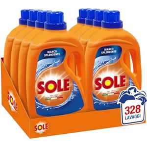 Sole Detersivo Lavatrice Liquido Proteggi Colore 328 Lavaggi, Formula Igienizzante, 8 Confezioni da 41 Lavaggi