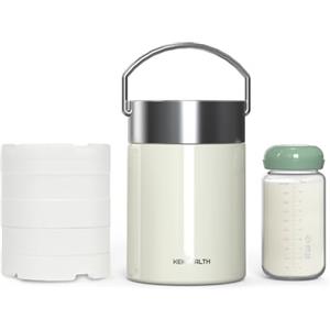 KEKHEALTH 325ml(11oz) Raffreddatore Portatile Latte, Mantiene Fresco fino a 16 Ore, Refrigeratore Latte Materno con Bottiglia di Conservazione, Accessorio Essenziale Allattamento & Viaggi con Bambini