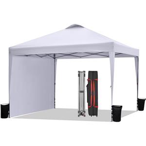 BONTEC Gazebo 3x3 Pieghevole Impermeabile con Pannello Laterale