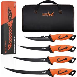 Golden Bird coltello per sfilettare pesce 5Cr15mov 4 set coltello sfilettare pesce affilato a codolo intero coltello da cucina giapponese con fodero