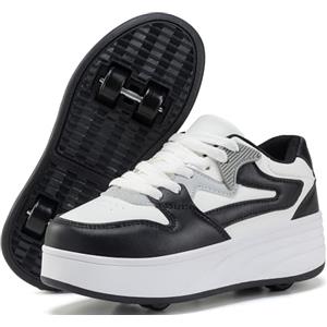 ANEFUN Pattini a rotelle per bambini ragazzi ragazze Sneakers con ruote rimovibili Scarpe sportive, Colore: rosa., 34 EU