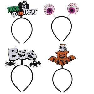 Umiin Fasce per capelli di Halloween, accessori per capelli per feste gotiche, per Halloween, feste in maschera, divertenti fasce spaventose con occhi molleggiati, zucca, ragni, teschio, pipistrelli