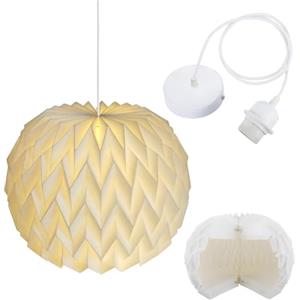 OMIGA Paralume Lampadario Carta con e27 Portalampada da Soffitto Origami Paralume Abat Jour per Appartamenti Caffè Studi O Attività Creative e Artigianali Stile Minimalista Nordico (Sferico)