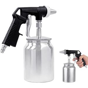 GOEDCH Capacità vaso di alluminio pistola sabbiatura: pressione di esercizio 6,5 - 8 bar pistola sabbiatrice ad aria compressa, soffiatore di sabbia con serbatoio di sabbia da 1 l per lucidare
