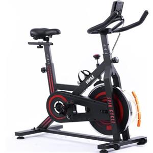 BAKAJI Cyclette Spinning Bike con Display LCD, Monitoraggio Tempo, Calorie e Distanza, Sediolino Imbottito Regolabile per Allenamento Cardio e Fitness