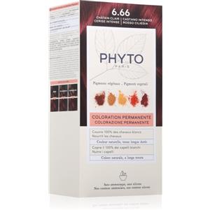 PHYTO Phytocolor 6.66 Colorazione Permanente Castano Intenso Rosso Ciliegia - Copertura 100% Capelli Bianchi e Riflessi Naturali