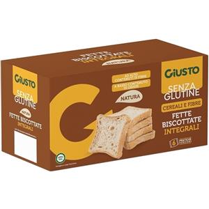 Giusto Senza Glutine Fette Biscottate Integrali - 6 Porzioni Croccanti da 25 g