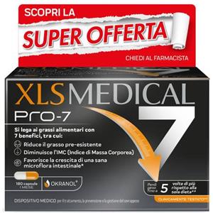 Perrigo Italia XLS Medical Pro-7 - Dispositivo medico per il controllo del peso, 180 capsule