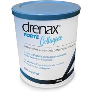 Drenax Forte Collagene polvere | Integratore Antiage con Collagene Tipo I-III, Acido Ialuronico e Vitamina C - 240g