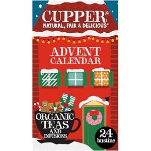 CUPPER Calendario Avvento Tè e Tisane Bio 12 Gusti tot 24 Bustine | Cofanetto assortito, 12 varietà, biologico, idea regalo natalizia, tè e infusi, regalo per natale