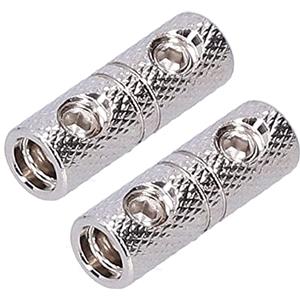 ACOGEDO Terminale di Prolunga Accoppiatore Cavo di Alimentazione da 2 Pezzi Calibro 8 con Viti di Fissaggio Sovradimensionate per Cablaggio Amplificatore Auto - Giunto per Cavi Placcato