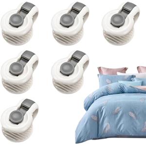 Generic Set di 6 fermagli di fissaggio per piumone - chiusura lampo imbottita | dispositivo di fissaggio trapunta che impedisce lo scivolamento nel copripiumino, anche con cuscini e biancheria da letto