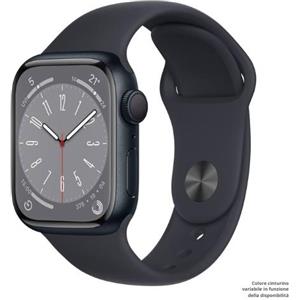 Apple Watch 8ª Serie Ricondizionato - mezzanotte - 41mm-in-alluminio - ottimo - gps - cinturino-originale-incluso-colore-a-sorpresa