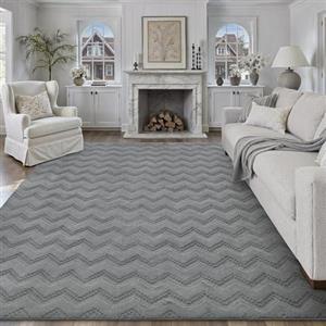 PureCozy Grigio Tappeto Salotto 200x300cm Soggiorno Moderno Lavabile in Lavatrice Antiscivolo Tappeti Camera da Letto Sala Cameretta Ufficio Pelo Corto Boho 3D Effetto Carpet