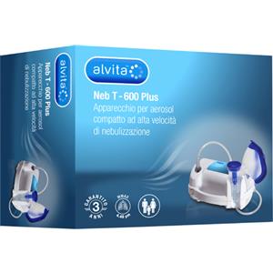 Alvita Mondial New T-600 Aerosolizzatore a Pistone Compatto e Leggero con Mascherine per Adulti e Bambini