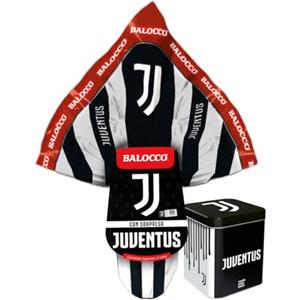 CAIYA Uovo del Tifoso BIANCONERO Uova al Cioccolato Superiore al Latte con Sorpresa per juventus 240g + Mini Panettone in Latta Limited Edition (2025)
