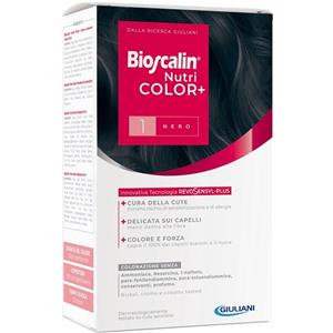 Bioscalin Nutricolor Plus 1 Nero - Colorazione Permanente per Capelli, 40 ml Crema Colorante 60 ml Rivelatore Shampoo e Balsamo Nutrienti