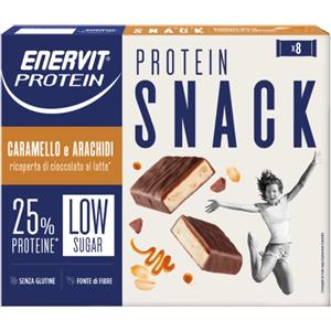 ENERVIT PROTEIN SNACK BOX 8 BARRETTE DA 31 GRAMMI GUSTO CARAMELLO ARACHIDI