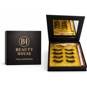 Generico Ciglia Finte Magnetiche Naturali Senza Colla - Kit 5 Paia con Eyeliner Magnetico Lunga Durata - Ciglia Magnetiche Effetto Naturale - Box Premium con Specchio