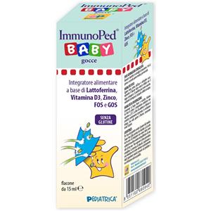 Pediatrica Immunoped Baby Gocce 15ml - Integratore con Lattoferrina, Vitamina D3 e Zinco per il Sistema Immunitario dei Bambini